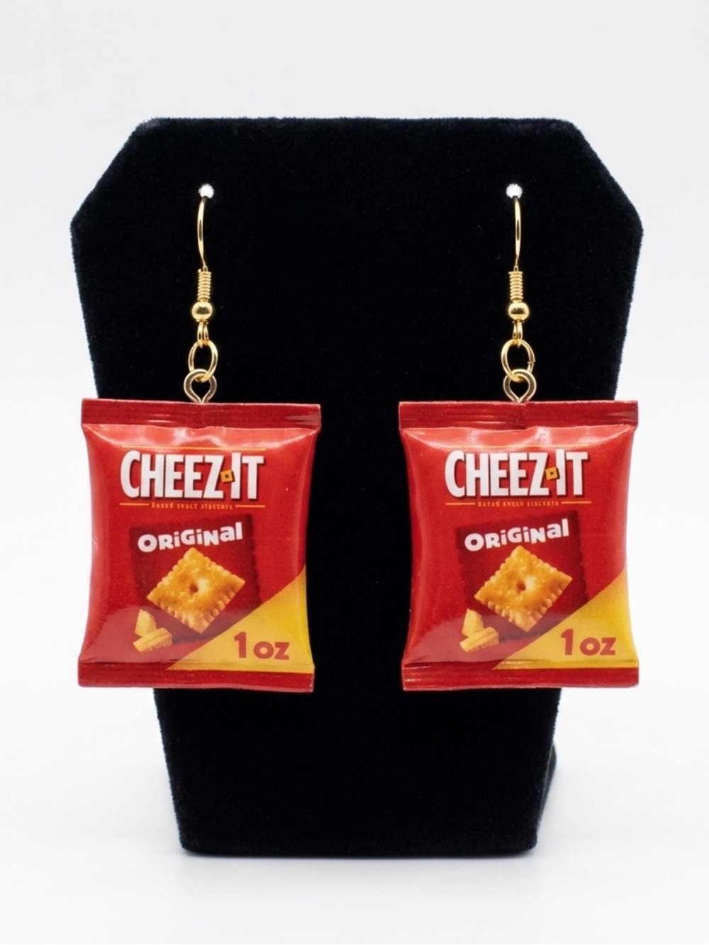 New Handmade Cheez It Crackers Original Junk Food Pop Art Resin Dangle Earrings